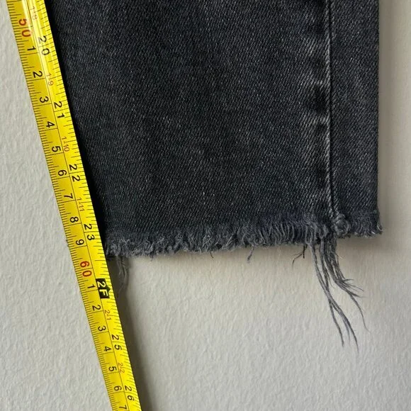 RE/DONE Originals High Rise Crop Skinny Jeans Faded Black Women's Size 25 - Picture 11 of 11